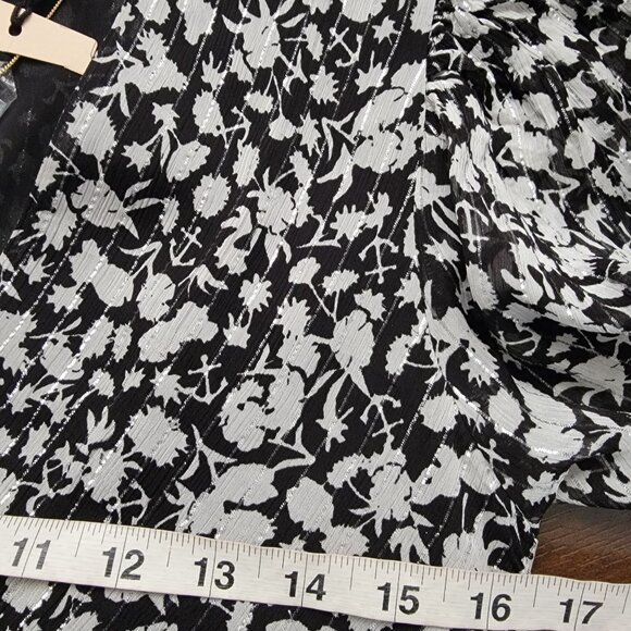 Scotch & Soda Maxi Dress Womens S Black White Shimmer Whimsical Fairy Luxury Y2K - Picture 6 of 9